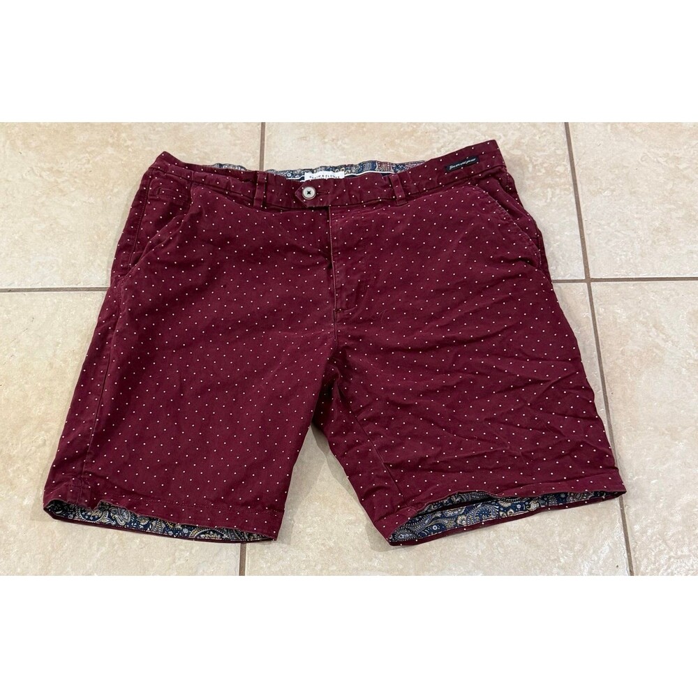 Denim & Flower Men's Burgundy Polka Dot Shorts